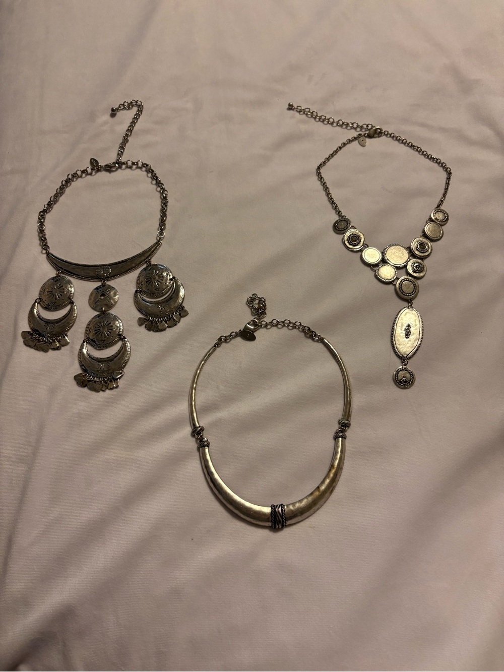 Chico’s Silver-Tone Statement Necklace Trio - Women’s Jewelry